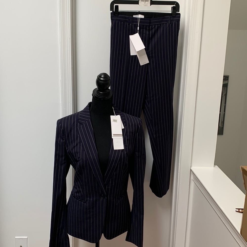 Women's Navy Pinstripe Blazer